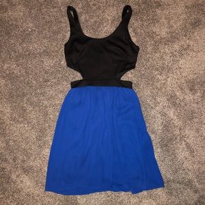 Black and Blue Cutout Dress